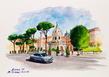 Schilderij getiteld "Rome. Italy. Waterc…" door Viktoriia Gaman, Origineel Kunstwerk, Aquarel