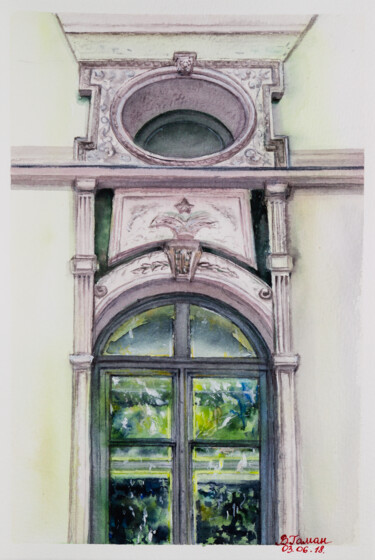 Painting titled "Beautiful architect…" by Viktoriia Gaman, Original Artwork, Watercolor