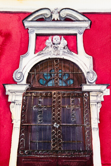 Картина под названием "Beautiful portal in…" - Виктория Гаман, Подлинное произведение искусства, Акварель