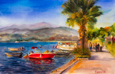 Painting titled "Fethiye, Turkey, ci…" by Viktoriia Gaman, Original Artwork, Watercolor