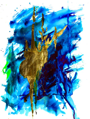 Картина под названием "Splash. Abstract pa…" - Виктория Гаман, Подлинное произведение искусства, Акварель