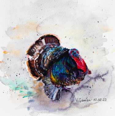 Painting titled "Turkey. Watercolor.…" by Виктория Гаман, Original Artwork, Watercolor