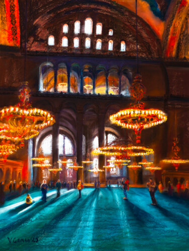 绘画 标题为“Istanbul, Hagia Sop…” 由Виктория Гаман, 原创艺术品, 粉彩