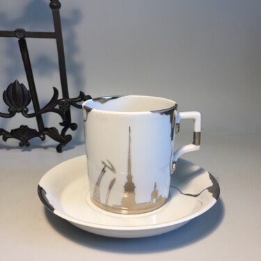 Diseño titulada "Кофейная пара «Пите…" por Viktoriya Shapovalova, Obra de arte original, Arte de mesa