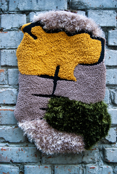 Textielkunst getiteld "FLUFFY. Abstract co…" door Viktoriya Shpetna, Origineel Kunstwerk, Borduurwerk