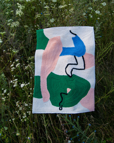 Arte textil titulada "Green Pants. Abstra…" por Viktoriya Shpetna, Obra de arte original, Bordado