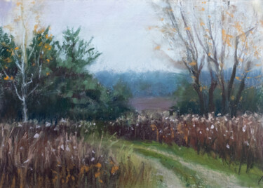 Pittura intitolato "Spruce Forest Lands…" da Viktoriya Yakubouskaya, Opera d'arte originale, Pastello