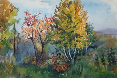 Картина под названием "Autumn" - Viktoria Korotaeva, Подлинное произведение искусства, Масло