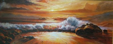 Картина под названием "The red sea" - Viktoria Korotaeva, Подлинное произведение искусства, Масло