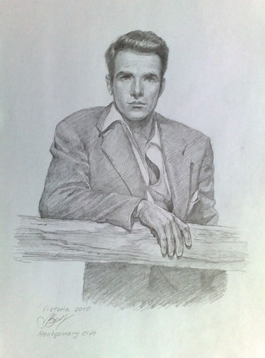 Рисунок под названием "Montgomery Clift" - Viktoria Korotaeva, Подлинное произведение искусства, Другой