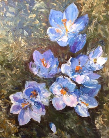 Картина под названием "Весенние цветы" - Viktoria Korotaeva, Подлинное произведение искусства, Другой