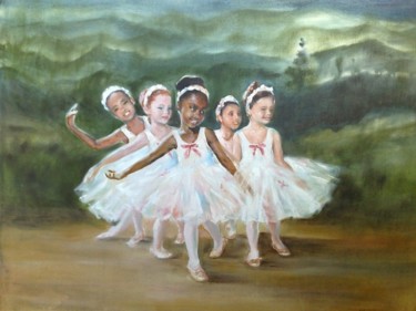 Картина под названием "Маленькие балерины" - Viktoria Korotaeva, Подлинное произведение искусства, Масло