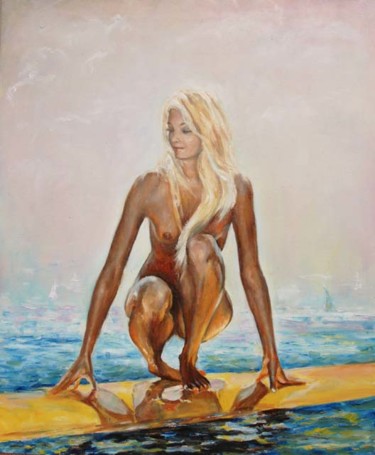 Картина под названием "Солнечная девушка" - Viktoria Korotaeva, Подлинное произведение искусства, Другой