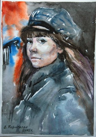 Картина под названием "Француженка" - Viktoria Korotaeva, Подлинное произведение искусства, Масло