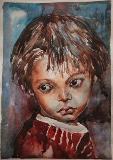 Картина под названием "Дитя Индии" - Viktoria Korotaeva, Подлинное произведение искусства, Масло
