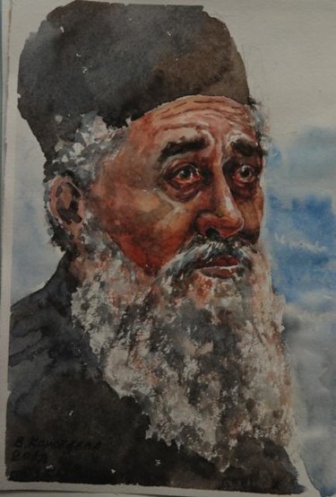 Painting titled "Священник" by Viktoria Korotaeva, Original Artwork, Oil