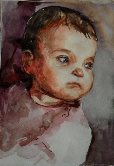 Картина под названием "Портрет внучки" - Viktoria Korotaeva, Подлинное произведение искусства, Другой