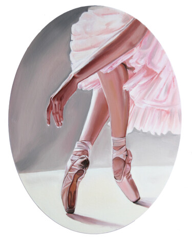 Painting titled "Ballerina legs" by Viktoryia Lautsevich, Original Artwork, Oil Mounted on Other rigid panel