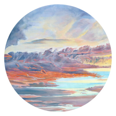 Картина под названием "Sunset clouds" - Viktoryia Lautsevich, Подлинное произведение искусства, Масло
