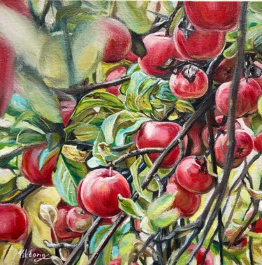 Pintura intitulada "Autumn apples" por Viktoryia Lautsevich, Obras de arte originais, Óleo