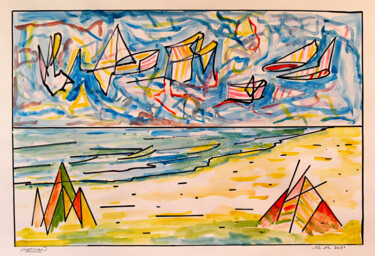 Peinture intitulée "15.12.2021" par Vildeman, Œuvre d'art originale, Aquarelle