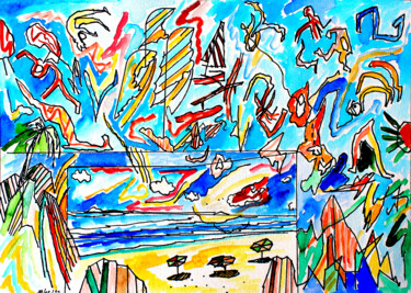 Peinture intitulée "Aqurelle 19 03 22" par Vildeman, Œuvre d'art originale, Aquarelle