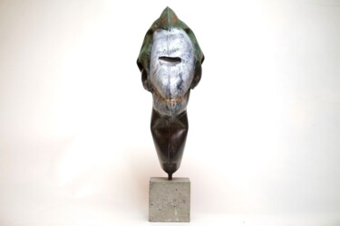 Скульптура под названием "Bust Of The Joker" - Vilgeniy Melnikov, Подлинное произведение искусства, Металлы