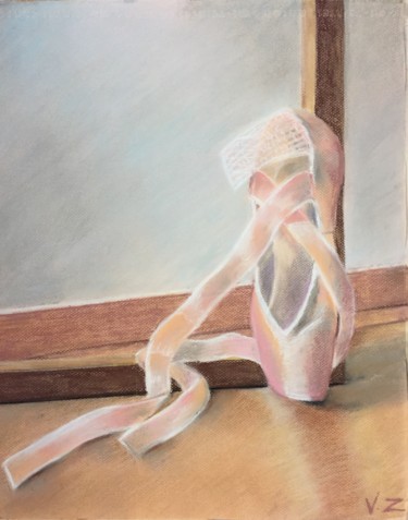 Peinture intitulée "Ballet shoe" par Vili Zheko, Œuvre d'art originale, Pastel