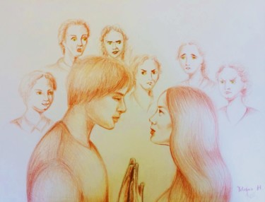 Drawing titled "Just a love story" by Viliana At., Original Artwork, Pencil