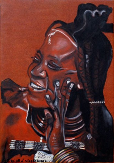 Peinture intitulée "Femme souriante" par Virginie Villemont, Œuvre d'art originale
