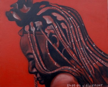 Peinture intitulée "Femme Himbas de pro…" par Virginie Villemont, Œuvre d'art originale