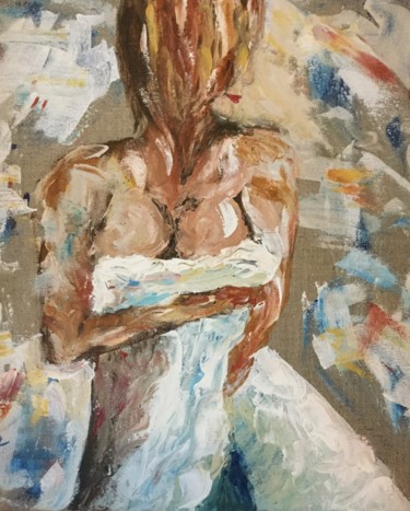 Painting titled "Le bain" by Isabelle Villena, Original Artwork, Acrylic