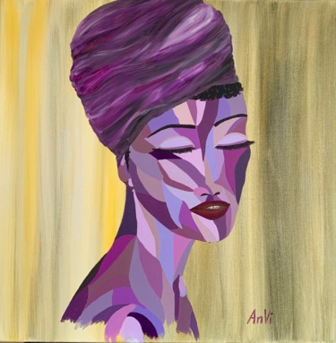 Peinture intitulée "la femme tourmentée" par Anvi, Œuvre d'art originale, Acrylique Monté sur Châssis en bois