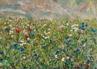 Peinture intitulée "Meadow" par Vilma Gataveckiene, Œuvre d'art originale, Huile