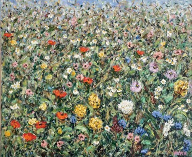 "Flowers meadow II" başlıklı Tablo Vilma Gataveckiene tarafından, Orijinal sanat, Petrol