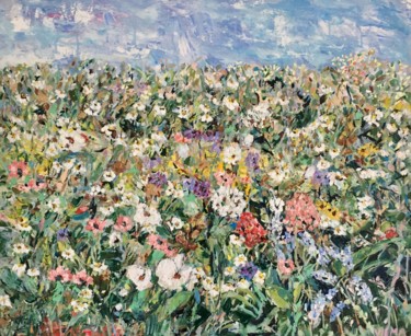 Pittura intitolato "Blooming Field" da Vilma Gataveckiene, Opera d'arte originale, Olio