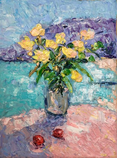 Schilderij getiteld "Flowers Bouquet Oil…" door Vilma Gataveckiene, Origineel Kunstwerk, Olie
