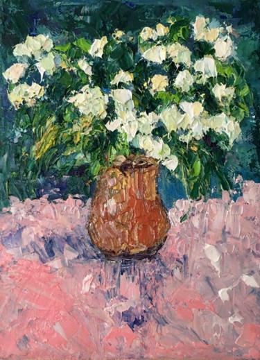 Painting titled "Spring Flowers Bouq…" by Vilma Gataveckiene, Original Artwork, Oil