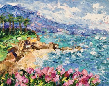 Painting titled "California Laguna B…" by Vilma Gataveckiene, Original Artwork, Oil