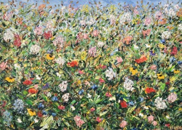 Картина под названием "Wildflower Flower F…" - Vilma Gataveckiene, Подлинное произведение искусства, Масло
