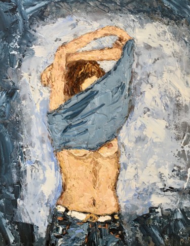 Painting titled "Erotic Woman Impast…" by Vilma Gataveckiene, Original Artwork, Oil