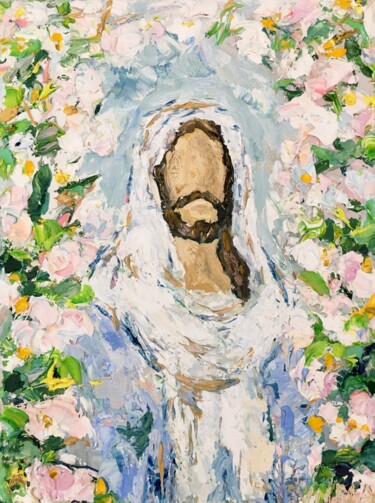 Schilderij getiteld "Jesus Christ Impast…" door Vilma Gataveckiene, Origineel Kunstwerk, Olie
