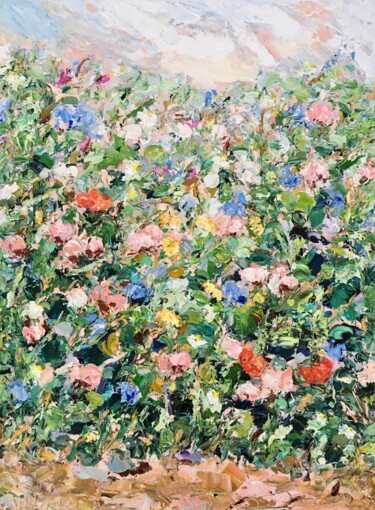 Peinture intitulée "Blooming Flower Mea…" par Vilma Gataveckiene, Œuvre d'art originale, Huile