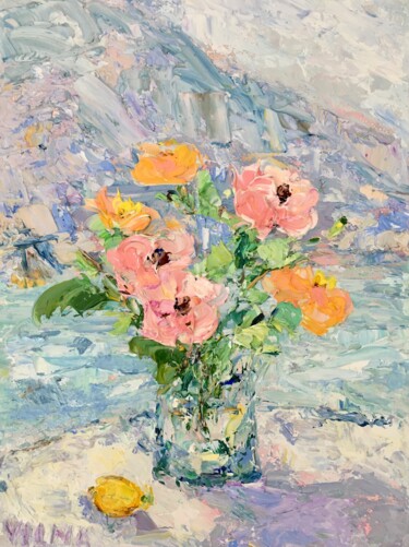 Peinture intitulée "Flowers In The Vase…" par Vilma Gataveckiene, Œuvre d'art originale, Huile