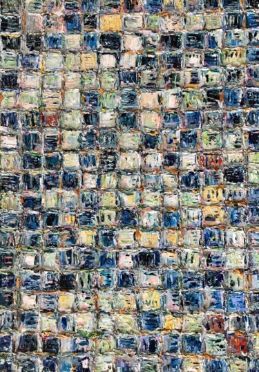 Peinture intitulée "Abstract Squares Mo…" par Vilma Gataveckiene, Œuvre d'art originale, Huile