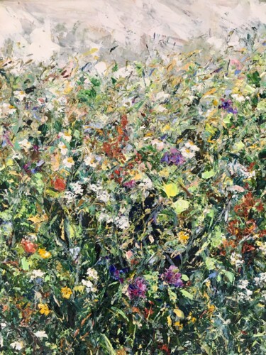 Malerei mit dem Titel "Wildflowers Field I…" von Vilma Gataveckiene, Original-Kunstwerk, Öl