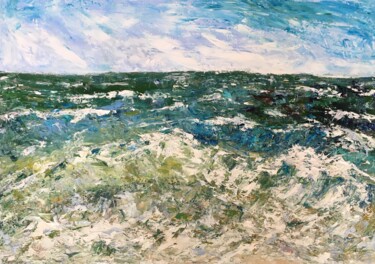 Malerei mit dem Titel "Sea Waves Abstract…" von Vilma Gataveckiene, Original-Kunstwerk, Öl