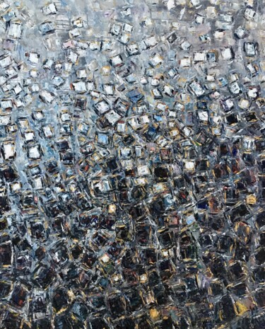 Peinture intitulée "Abstract Squares Im…" par Vilma Gataveckiene, Œuvre d'art originale, Huile