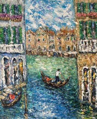 Painting titled "Colors Of Venice Im…" by Vilma Gataveckiene, Original Artwork, Oil