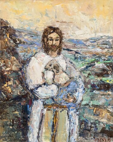 Ζωγραφική με τίτλο "Jesus Christ Impast…" από Vilma Gataveckiene, Αυθεντικά έργα τέχνης, Λάδι